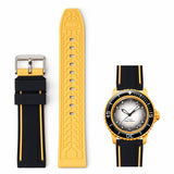 Bracelet Swatch Blancpain en caoutchouc 2 bandes
