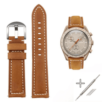 Bracelet Moonswatch en vrai cuir (clair) - Bracelet