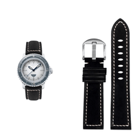 Bracelet Swatch Blancpain en vrai cuir clair - Bracelet