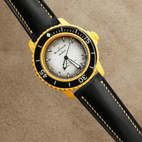 Bracelet Swatch Blancpain en cuir véritable lisse